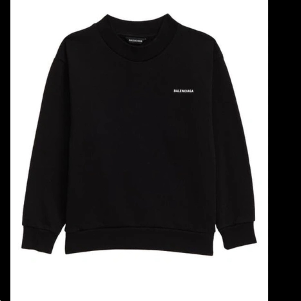 Balenciaga Kids' Logo Graphic Cotton Sweatshirt in Black/white